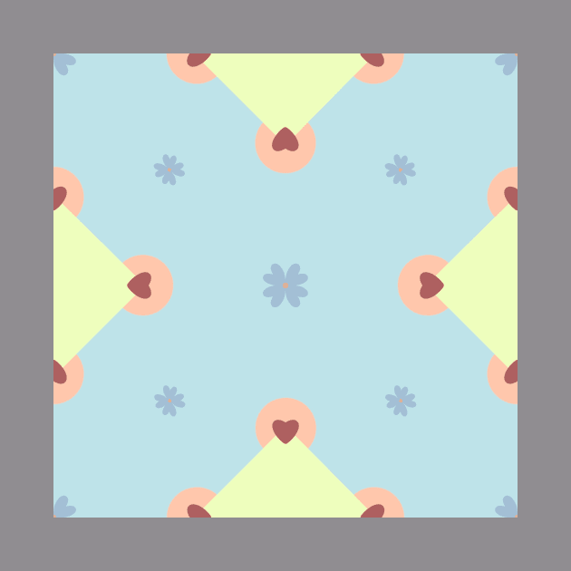 Pastel heart-flower seamless pattern by Tafflidy