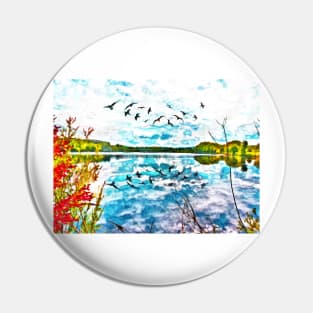 Pond Reflection Pin