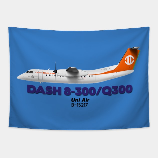 DeHavilland Canada Dash 8-300/Q300 - Uni Air Tapestry by TheArtofFlying