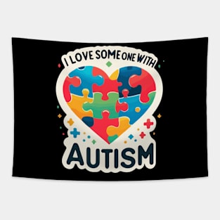 I Love Someone with Autism Awareness Tapestry