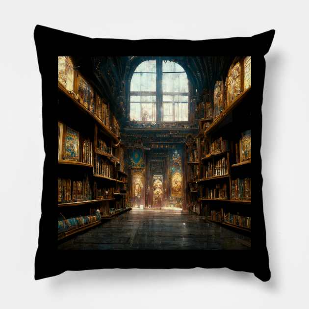 Parchment - Fantasy Library Pillow by ArkMinted