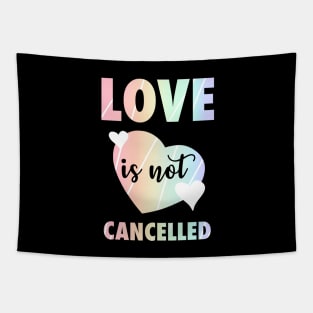 Love It Not Cancelled Rainbow Valentine's Day Hearts Tapestry