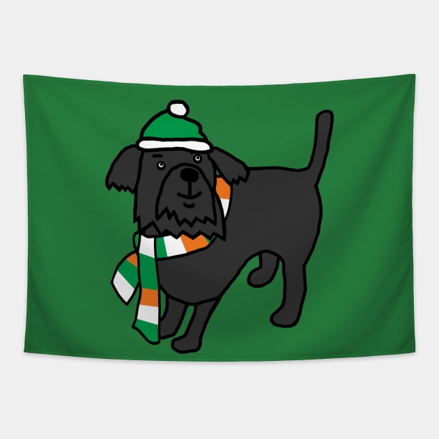 Cute Irish Dog on St Patricks Day Tapestry by ellenhenryart