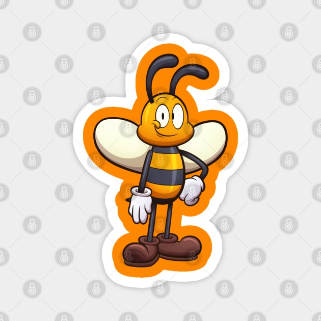 Friendly Cute Cartoon Bee Magnet by TheMaskedTooner