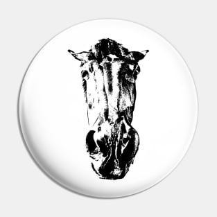 funny horse in black and white - horse head Pin