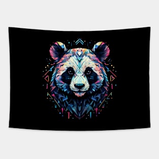 A Blue, Pink, White And Black Panda Tapestry