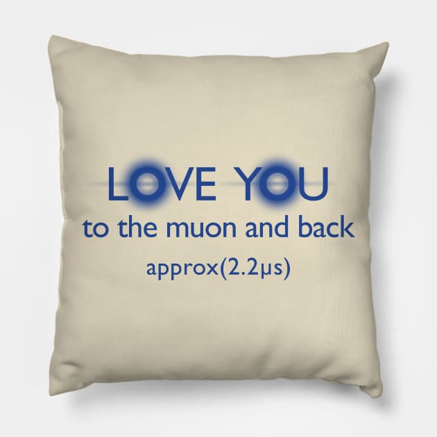 Love you to the muon and back 2.0 Pillow by Blacklinesw9