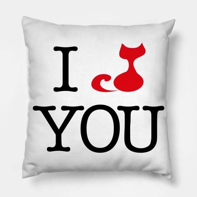 I cat you Pillow by HappyGiftArt