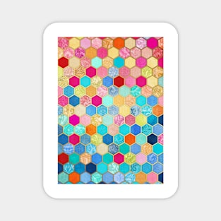 Patterned Honeycomb Patchwork in Jewel Colors Magnet