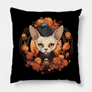 Devon Rex Cat Cat Halloween, Cat Lover Pillow