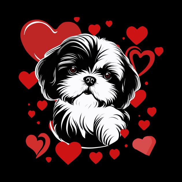 My Little Valentine Shih Tzu Love And Hearts by LittleBean