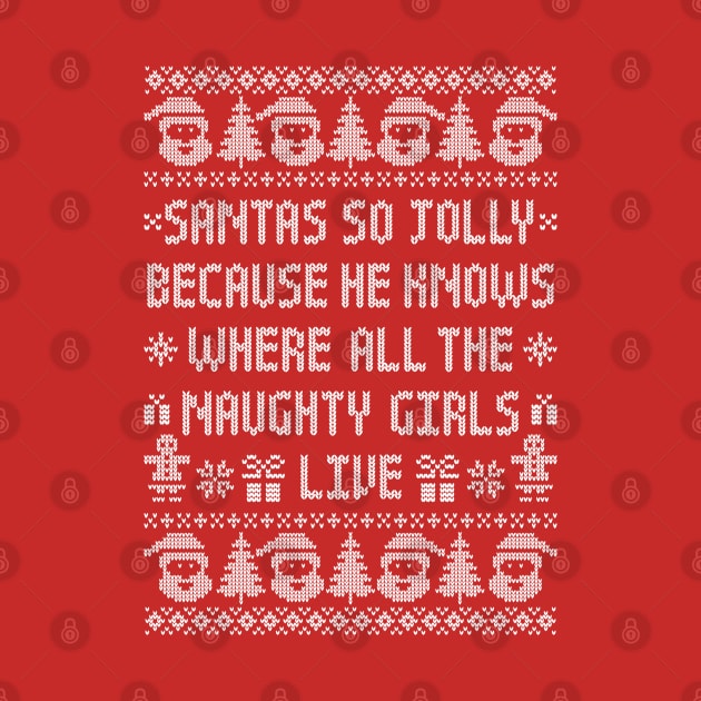 Funny Ugly Christmas Sweater - Naughty Girls - Jolly Santa by TwistedCharm