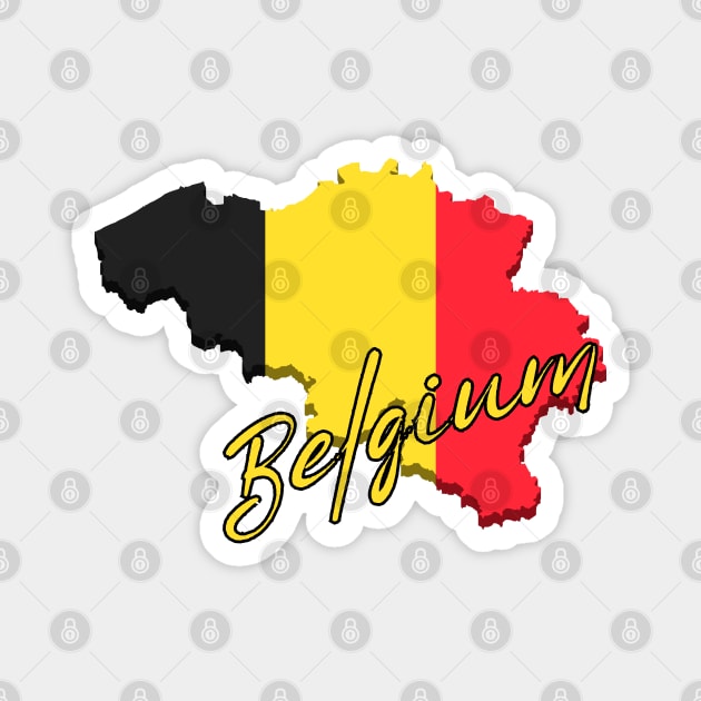 Belgium map, Belgium flag Magnet by eka123
