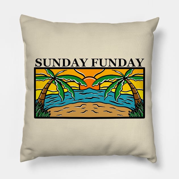 Sunday Funday Pillow by Pradipta Art