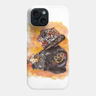 Cool daring brutal tiger print made in graphics and watercolor Phone Case