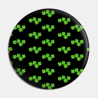 Four Leaf Clover Pattern in Black Pin