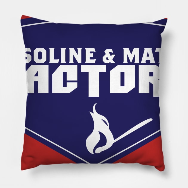 Cars: The Old Gasoline and Match Factory Pillow by fatbastardshirts