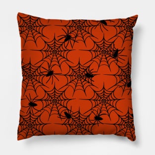 Halloween Spider Web With Scary Spiders Pillow