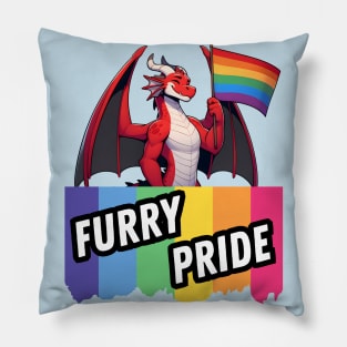 Anthro Scallie Dragon Furry Pride Flag Pillow