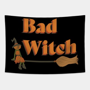 Bad Witch Halloween Fall Tapestry