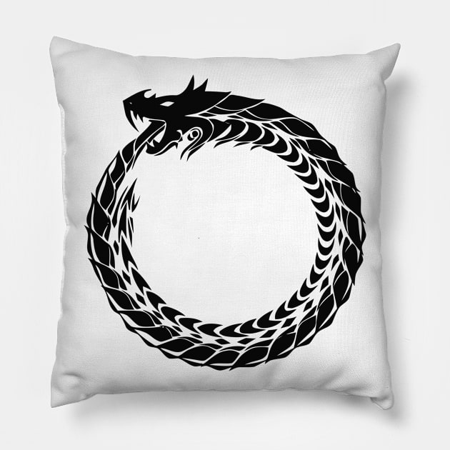 Ouroboros Pillow by blackroserelicsshop@gmail.com