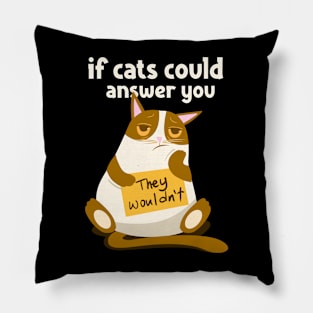 Funny Lazy Cat Design for Kitten Owners Pillow