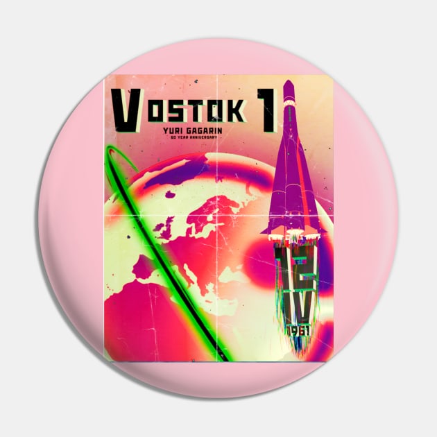 Vostok 1 60th Anniversary Globe Multicolour Pin by ScienceNStuffStudio