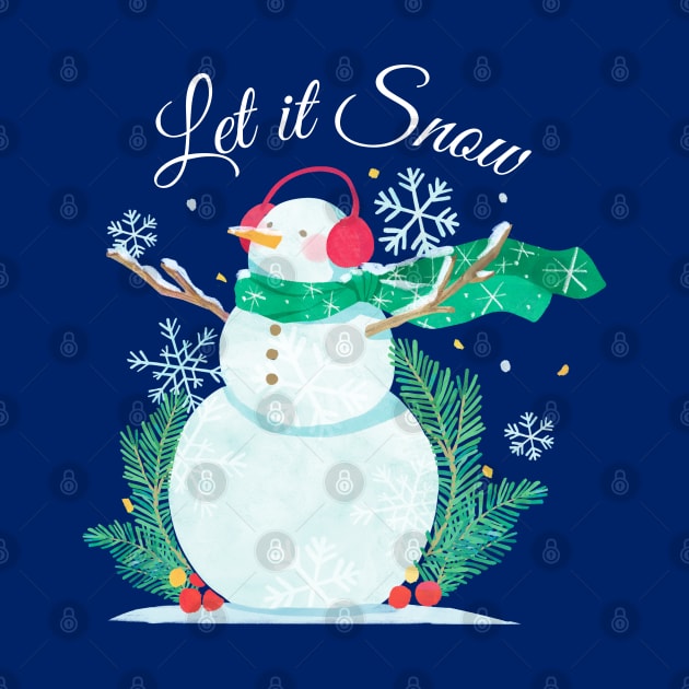 Christmas Edition "Let it Snow" with Snowman and Snowflakes by stefaniebelinda