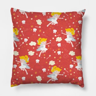 Tooth Fairy Red Pillow