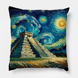 Chichen Itza Starry Night - Beautiful Iconic Places Pillow