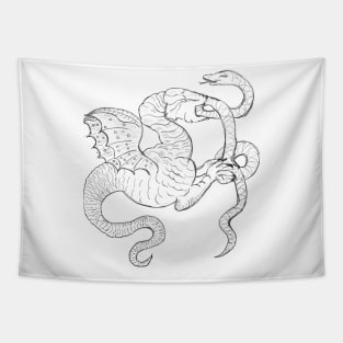 Dragon which strangle a snake Tapestry