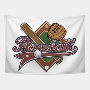 Baseball Diamond Graphic Design Tapestry