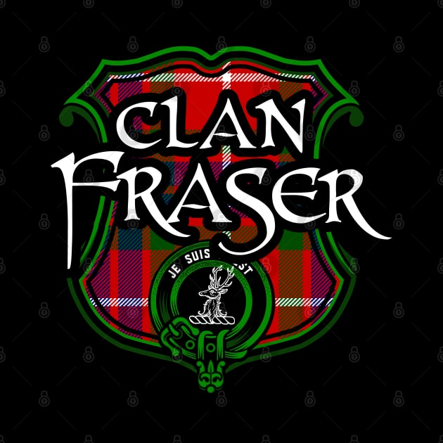 Clan Fraser Surname Scottish Clan Tartan Crest Badge by Celtic Folk