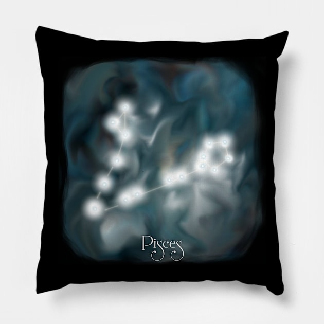 Pisces Constellation inspired Artwork Pillow by Don’t Care Co