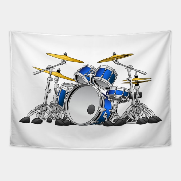 5 Piece Drum Set Cartoon Tapestry by hobrath