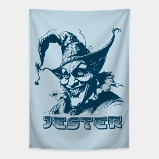 Creepy Jester portrait Tapestry