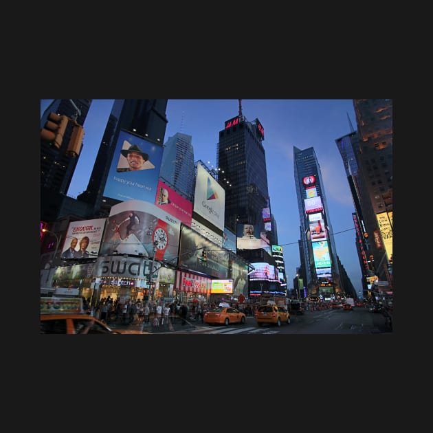 The lights of Times Square at twilight, NYC by Reinvention