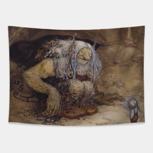 No, Sicken Little Putty Bags! Shouted the Troll by John Bauer Tapestry