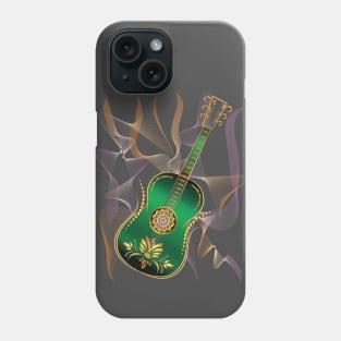 Luxury Metalic Green Golden Guitar instruments Phone Case