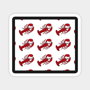 Red Lobsters on White Background Lobster Sea Life Animal Boat Life Magnet