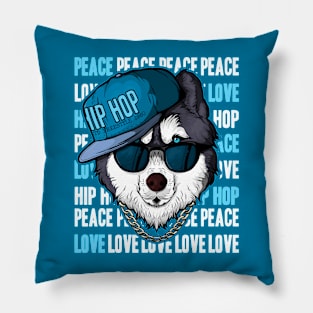 Funny Husky Rapper Hip-Hop Lovers Rap Music Fan Pillow