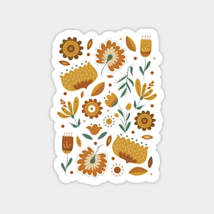 Autumn Folk Art Florals Magnet