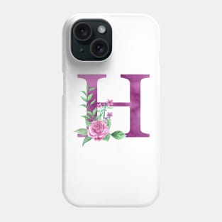 Floral Monogram H Beautiful Rose Bouquet Phone Case