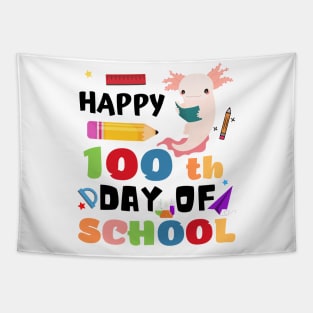 Happy 100th Day of School Axolotl Tapestry