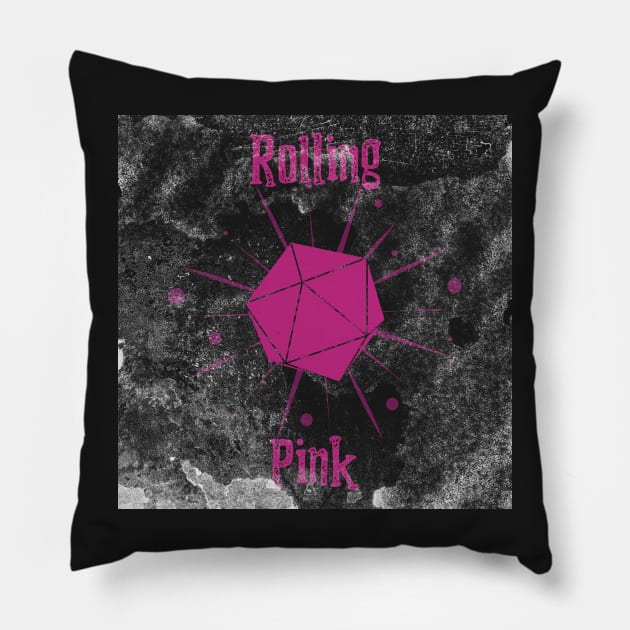 Rolling Pink Dice Pillow by natural-20s