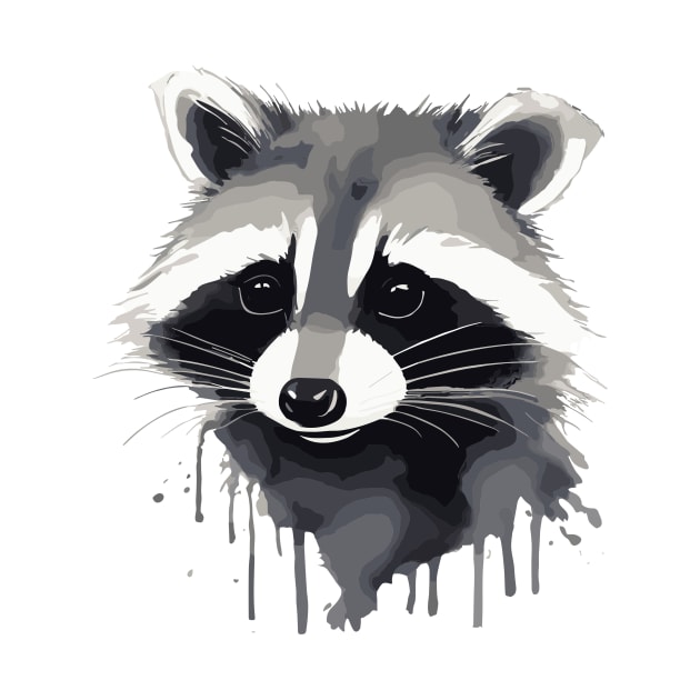 Raccoon watercolor by aceofspace