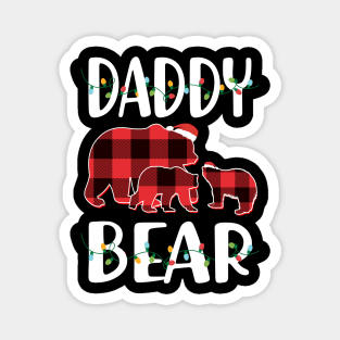 Daddy Bear Red Plaid Christmas Pajama Matching Family Gift Magnet