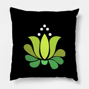 green lotus flower Pillow