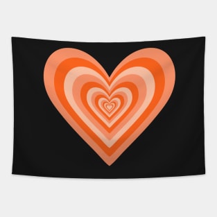 Peach and Orange Expanding Hearts Tapestry