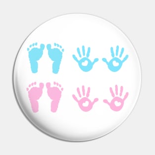 Baby girl and baby boy handprint and footprint Pin